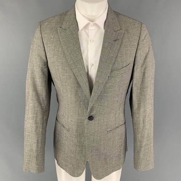 BAND OF OUTSIDERS Size 42 Black White Houndstooth Wool Sport Coat - Picture 1 of 7